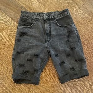 Vintage Sensi From Italia- distressed Denim Bermuda shorts